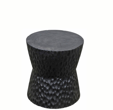 Hand Chiseled Black Accent or Side Table