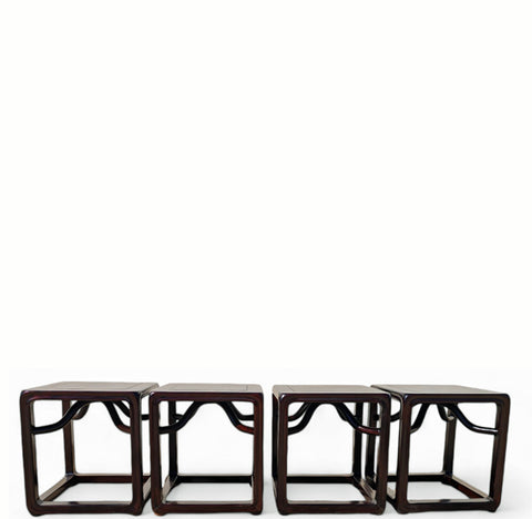 Square Asian Tables, a Set of 4