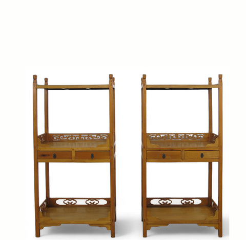 Pair Antique Chinese Etagere