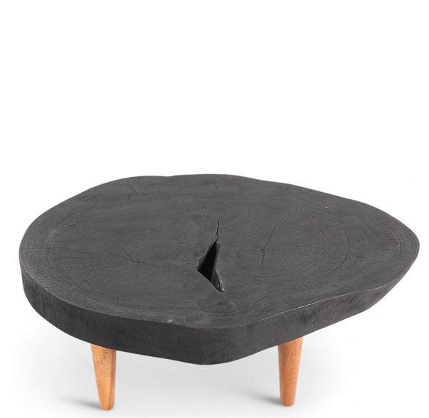 Oval Black Living Edge Coffee Table