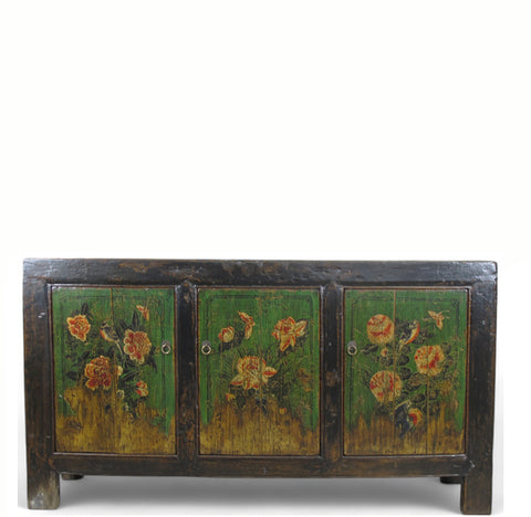 Vintage Hand Painted Buffet Sideboard