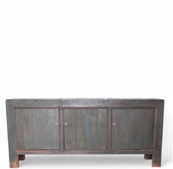 Vintage Black 3 Panel-Door Sideboard