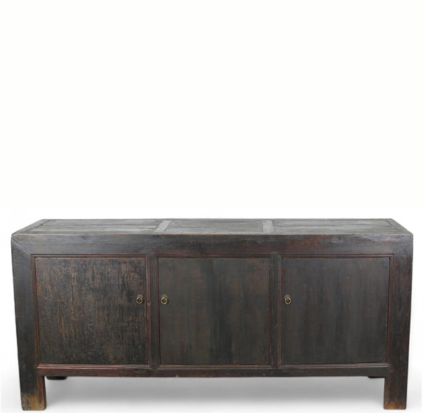 Vintage Black 3 Panel-Door Sideboard