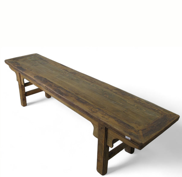 Vintage 86" Inch Long Elm Bench